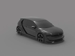 Volkswagen GTi Vision Car READY TO PRINT MODEL 3D Print Model