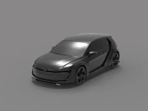 Volkswagen GTi Vision Car READY TO PRINT MODEL 3D Print Model