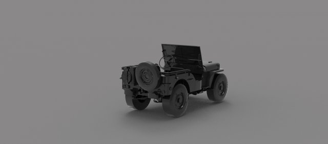 Willys MB Jeep Forza Horizon Car READY TO PRINT MODEL Modello di stampa 3D .c4d .max .obj .3ds .fbx .stl .blend 
