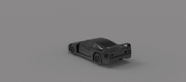 Ferrari F40 car READY TO PRINT MODEL 3D Принт Модель .c4d .max .obj .3ds .fbx .stl .blend 
