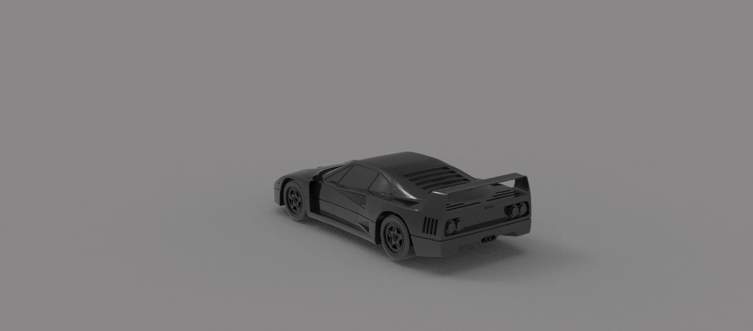 Ferrari F40 car READY TO PRINT MODEL 3D Print Model .c4d .max .obj .3ds .fbx .stl .blend 