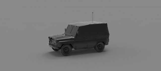 Uaz tent car READY TO PRINT MODEL 3D-Druckmodell .c4d .max .obj .3ds .fbx .stl .blend 