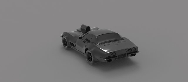 Car corvette with blower READY TO PRINT MODEL Modelo de Impressão 3D .c4d .max .obj .3ds .fbx .stl .blend 