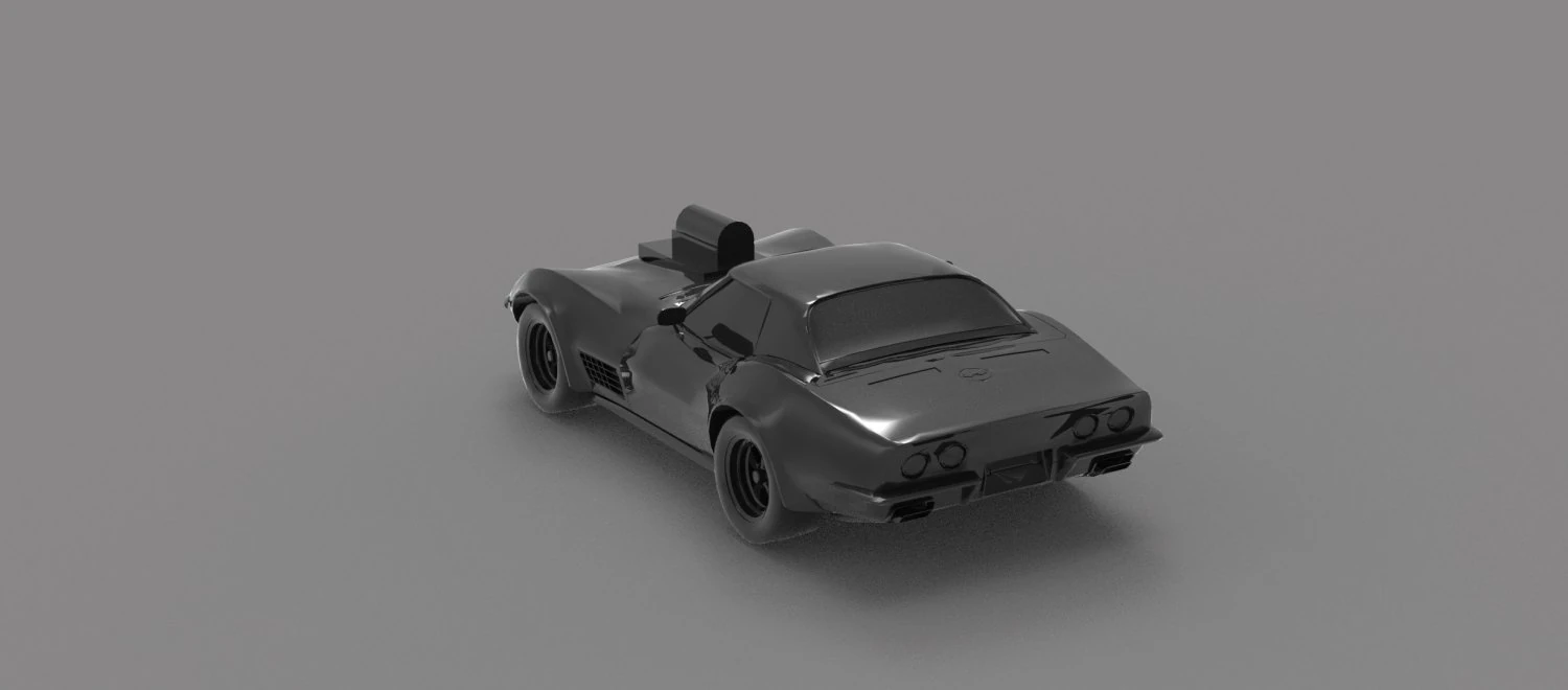 Car corvette with blower READY TO PRINT MODEL 3D Print Model .c4d .max .obj .3ds .fbx .stl .blend 