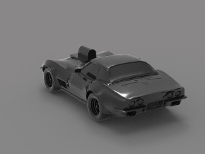 Car corvette with blower READY TO PRINT MODEL 3D Baskı Modeli
