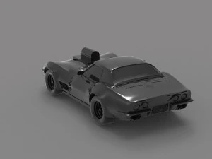 Автомобіль корвет з вентилятором ГОТОВА ДО ДРУКУ МОДЕЛЬ 3D Принт Модель