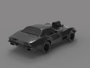 Car corvette with blower READY TO PRINT MODEL Modelo de Impressão 3D
