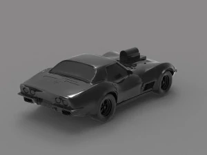 Car corvette with blower READY TO PRINT MODEL 3D Print Model