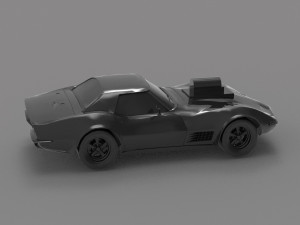 Car corvette with blower READY TO PRINT MODEL Modelo de Impressão 3D