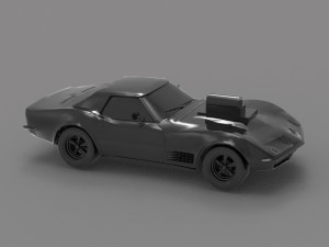 Car corvette with blower READY TO PRINT MODEL Modelo de Impressão 3D