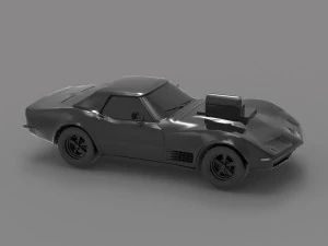 Car corvette with blower READY TO PRINT MODEL 3D Print Model