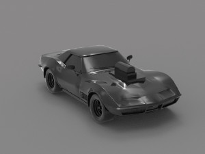 Car corvette with blower READY TO PRINT MODEL Modelo de Impressão 3D
