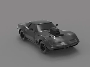 Car corvette with blower READY TO PRINT MODEL 3D Print Model