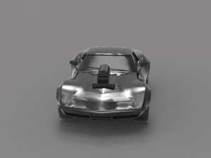 Car corvette with blower READY TO PRINT MODEL Modelo de Impressão 3D