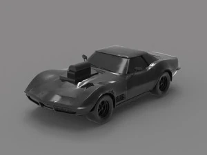 Car corvette with blower READY TO PRINT MODEL 3D Print Model
