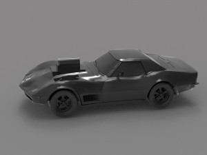 Car corvette with blower READY TO PRINT MODEL Modelo de Impressão 3D