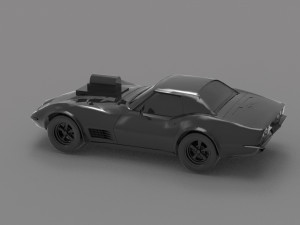 Car corvette with blower READY TO PRINT MODEL Modelo de Impressão 3D