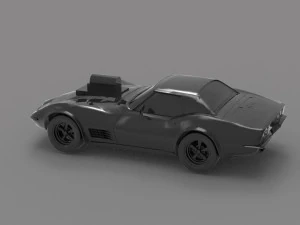 Car corvette with blower READY TO PRINT MODEL 3D Print Model