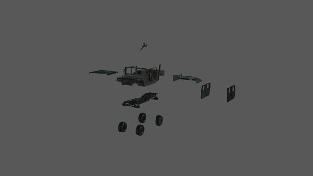 Humvee 172 model ready to print 3Dプリントモデル .c4d .max .obj .3ds .fbx .stl .blend