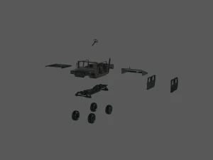 인쇄 준비가 완료된 험비 172 모델 3D 프린트 모델