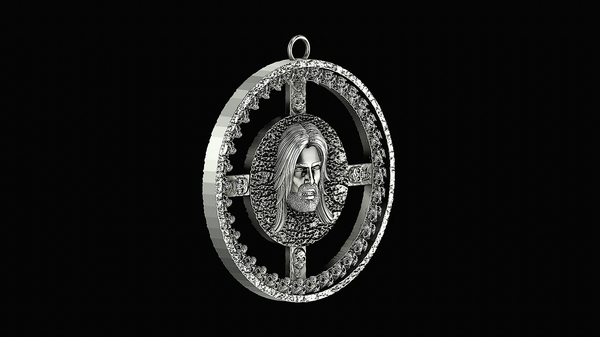 Jesus ring ready to print model 3D Print Model .c4d .max .obj .3ds .fbx .stl .blend 