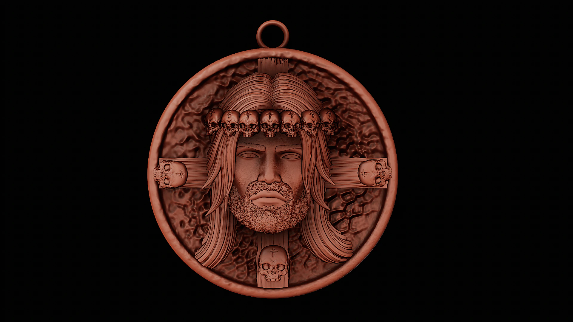 Jesus ring ready to print model 3D Print Model .c4d .max .obj .3ds .fbx .stl .blend 