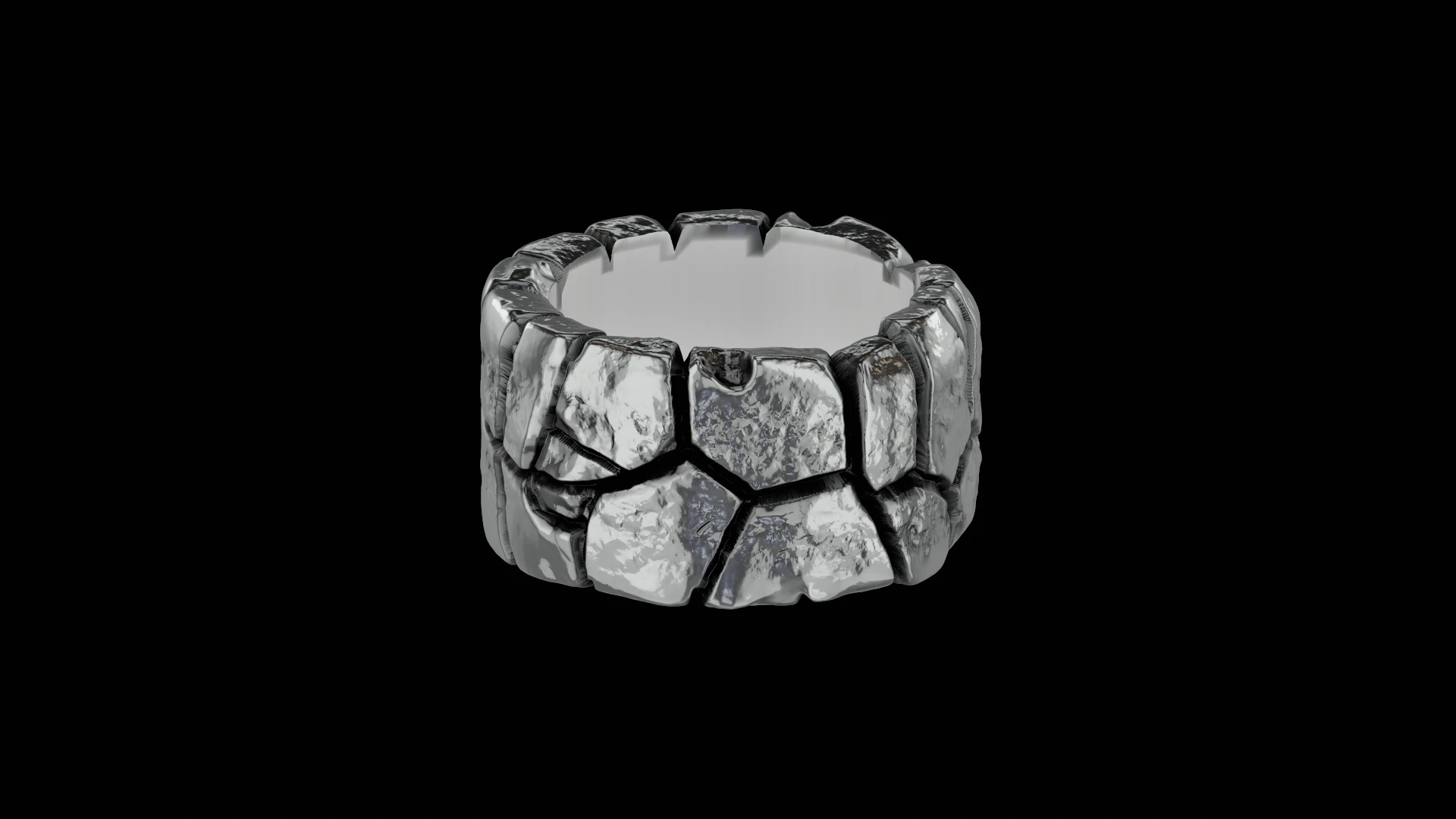 Cracked stone ring ready to print model 3D Print Model .c4d .max .obj .3ds .fbx .stl .blend