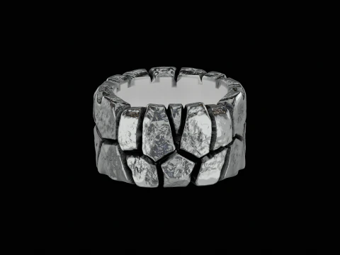 Cracked stone ring ready to print model 3D Print Model