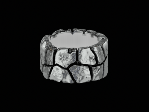 Cracked stone ring ready to print model 3D 프린트 모델