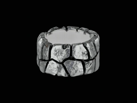 Cracked stone ring ready to print model 3D Print Model