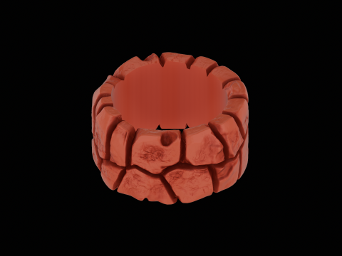 Cracked stone ring ready to print model 3D 프린트 모델