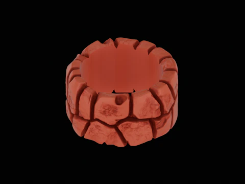 Cracked stone ring ready to print model 3D Print Model