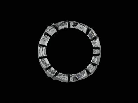 Cracked stone ring ready to print model 3D Print Model