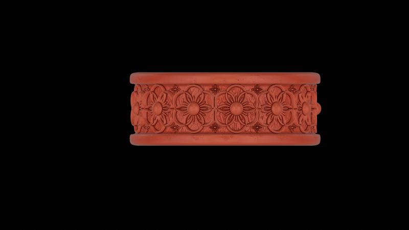 Ornomental flower ring ready to print model 3D Print Model .c4d .max .obj .3ds .fbx .stl .blend 