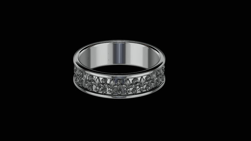 Ornomental flower ring ready to print model 3D 프린트 모델 .c4d .max .obj .3ds .fbx .stl .blend 