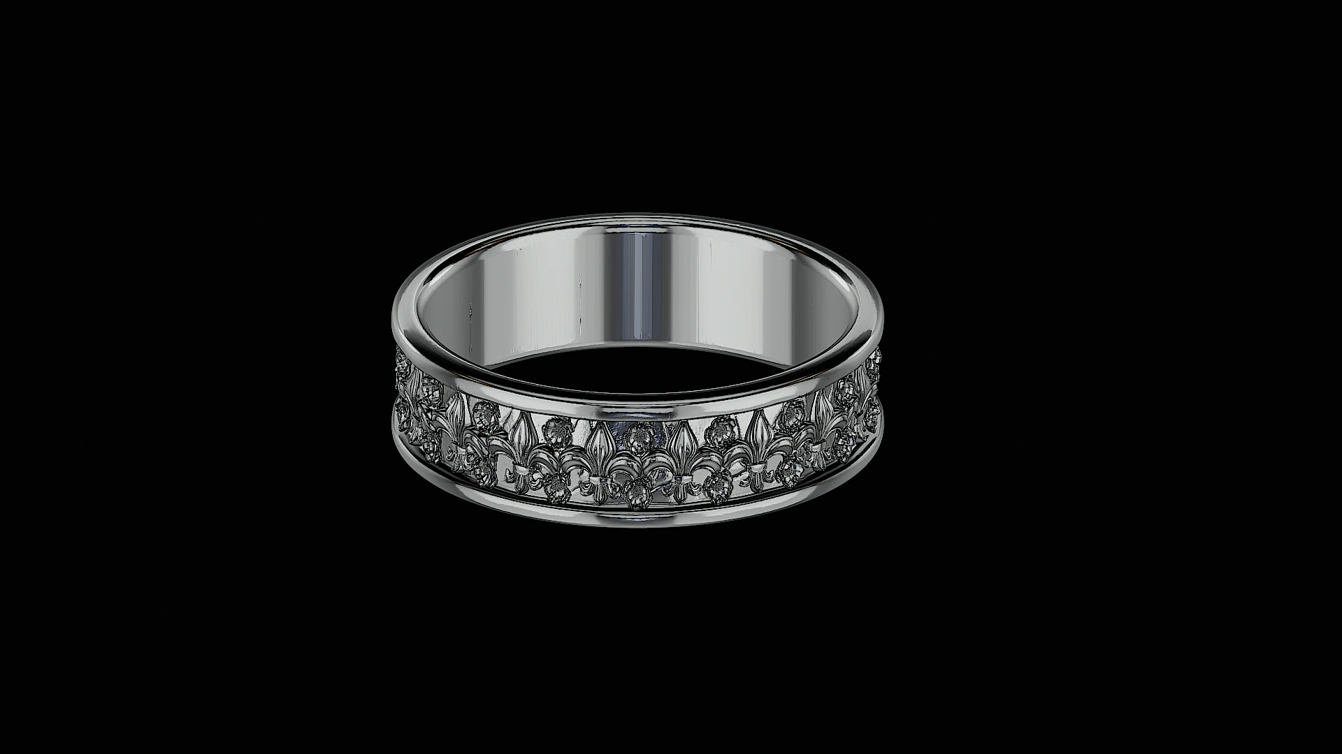 Ornomental flower ring ready to print model 3D Print Model .c4d .max .obj .3ds .fbx .stl .blend 