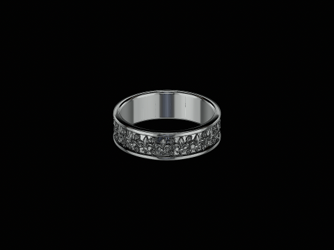 Ornomental flower ring ready to print model 3D 프린트 모델