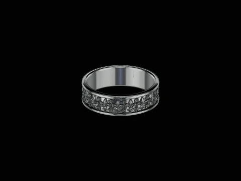 Ornomental flower ring ready to print model 3D Print Model