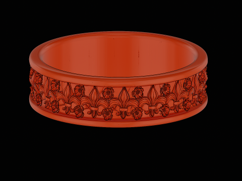 Ornomental flower ring ready to print model 3D 프린트 모델