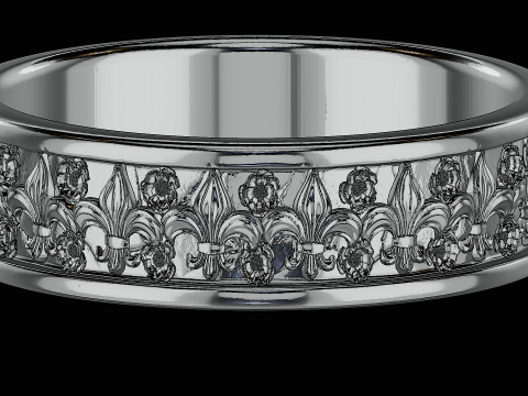 Ornomental flower ring ready to print model 3D 프린트 모델