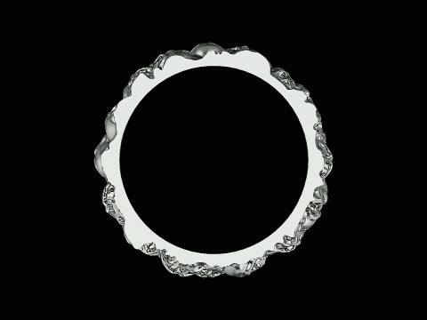 Skull pattern ring ready to print model Modèles 3D en vedette