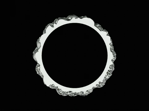 スカルパターンリングのプリント準備完了モデル 3Dプリントモデル