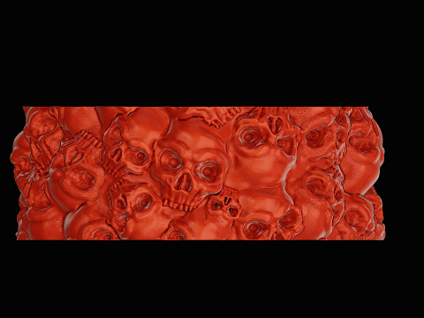 Skull pattern ring ready to print model 3D 프린트 모델