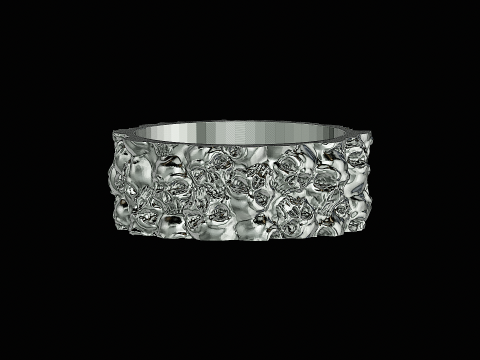 Skull pattern ring ready to print model 3D 프린트 모델
