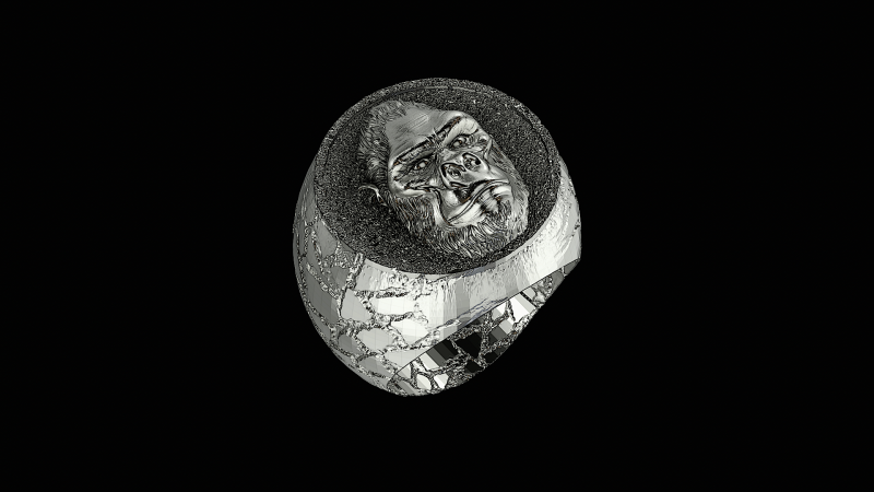 Gorilla ring ready to print model - Modello di stampa 3D .c4d .max .obj .3ds .fbx .stl .blend 