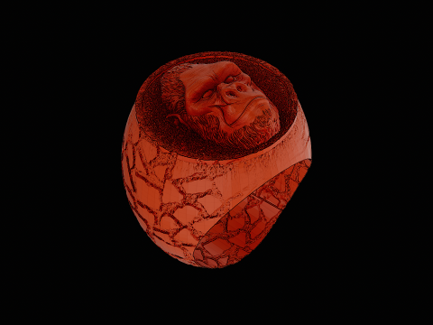 Gorilla ring ready to print model - Modello di stampa 3D