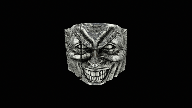 Joker head silver ready to print model 3D Принт Модель .c4d .max .obj .3ds .fbx .stl .blend 