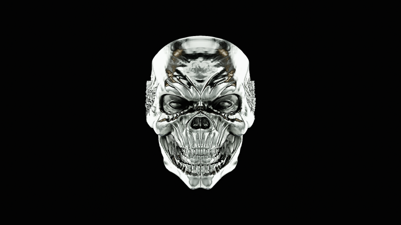 Skull head silver ready to print model 3D-Druckmodell .c4d .max .obj .3ds .fbx .stl .blend 