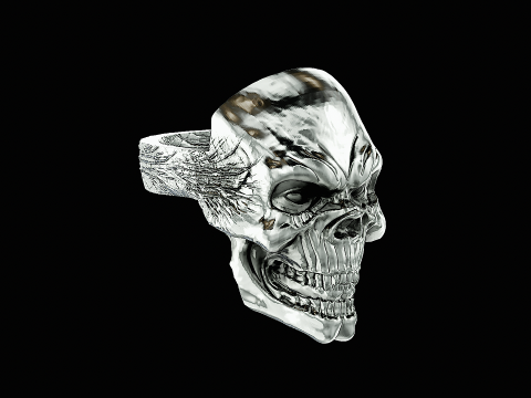 Skull head silver ready to print model 3D-Druckmodell