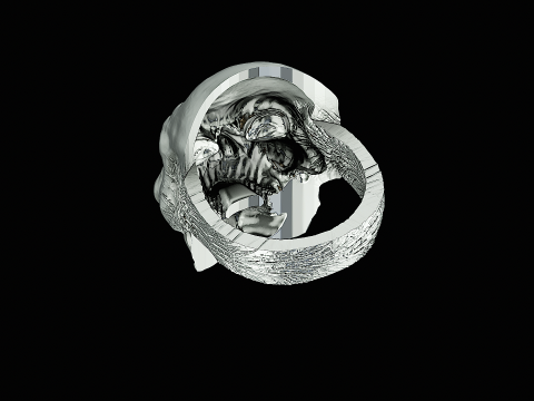 Skull head silver ready to print model 3D-Druckmodell